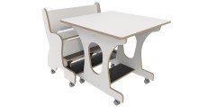 Hoogzit tafel L75 x B80 cm wit met 1 bank Tangara Groothandel voor de Kinderopvang Kinderdagverblijfinrichting7